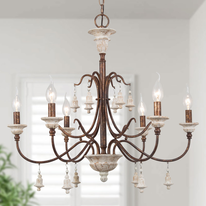 Lustre classique à 6 lumières de style bougie Darsie
