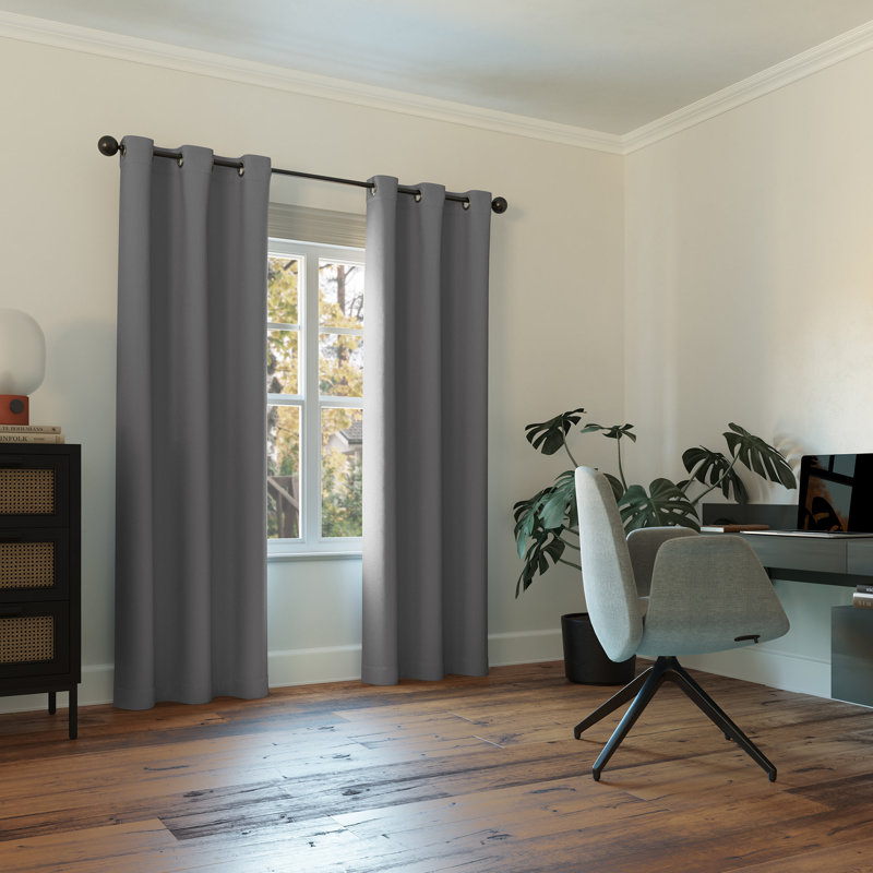 Burrier Wayfair Basics Blackout Grommet Curtain Panel, Grey, 40" W x 120" L