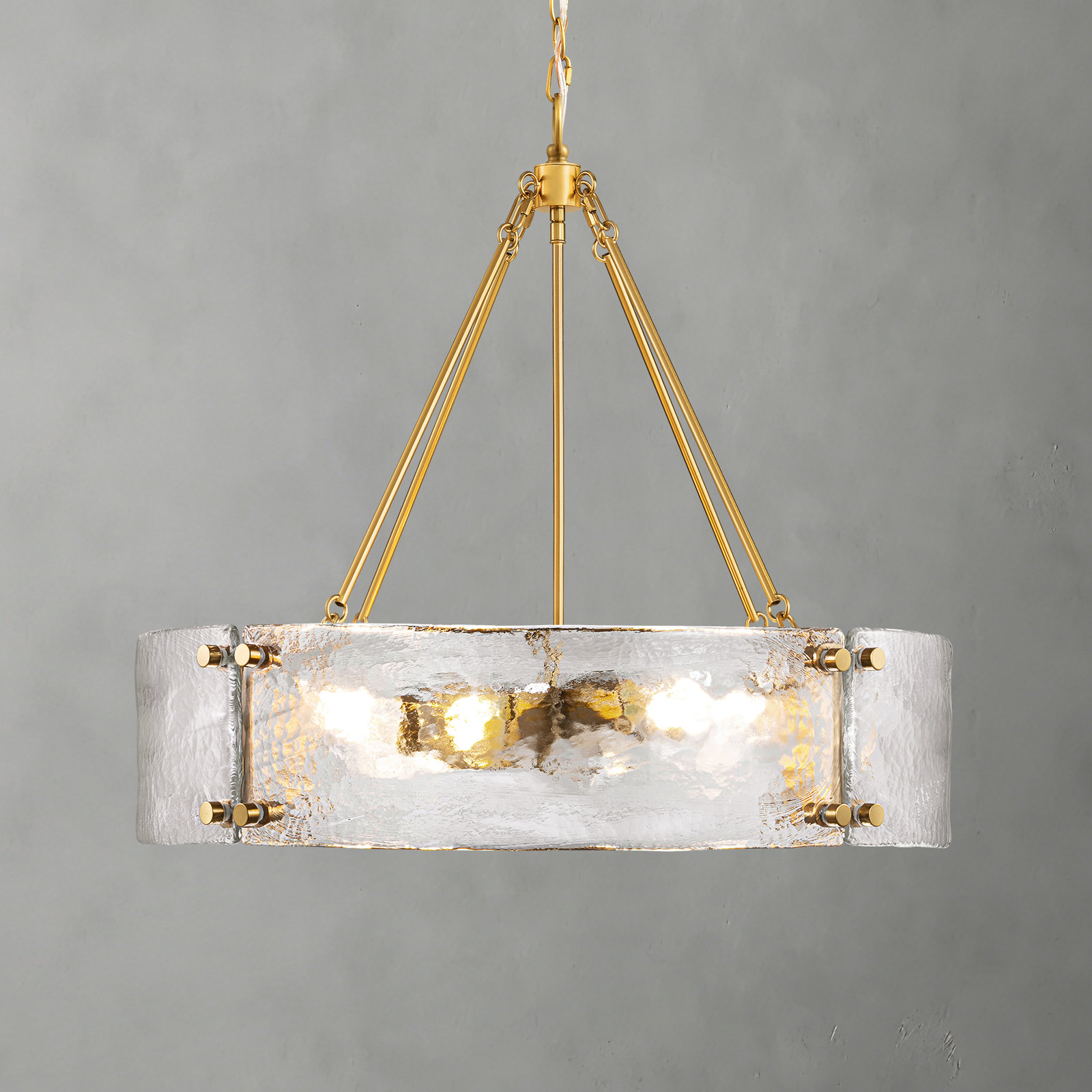 6-Light Dimmable Drum Chandelier