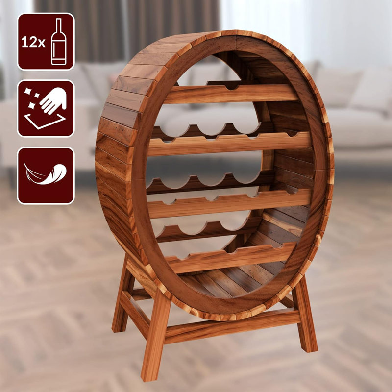 Manter Tabletop Wine Bottle & Glass Rack Brown