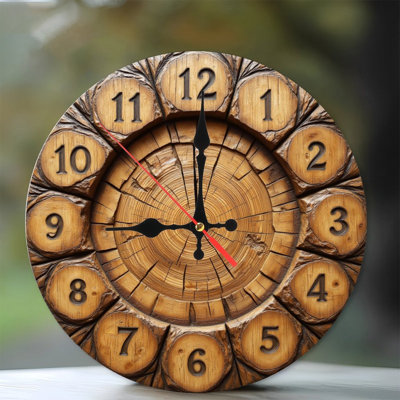 Rustic Wooden Wall Clock