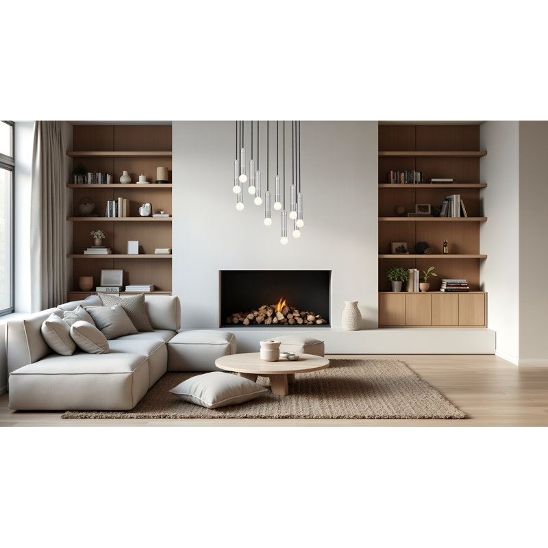 Lipman Chandelier, 11 Lights, Brushed Nickel