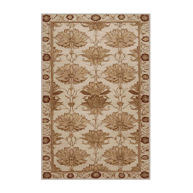 Tapis brun français lavable à la machine, Rectangle 7 pi x 9 pi