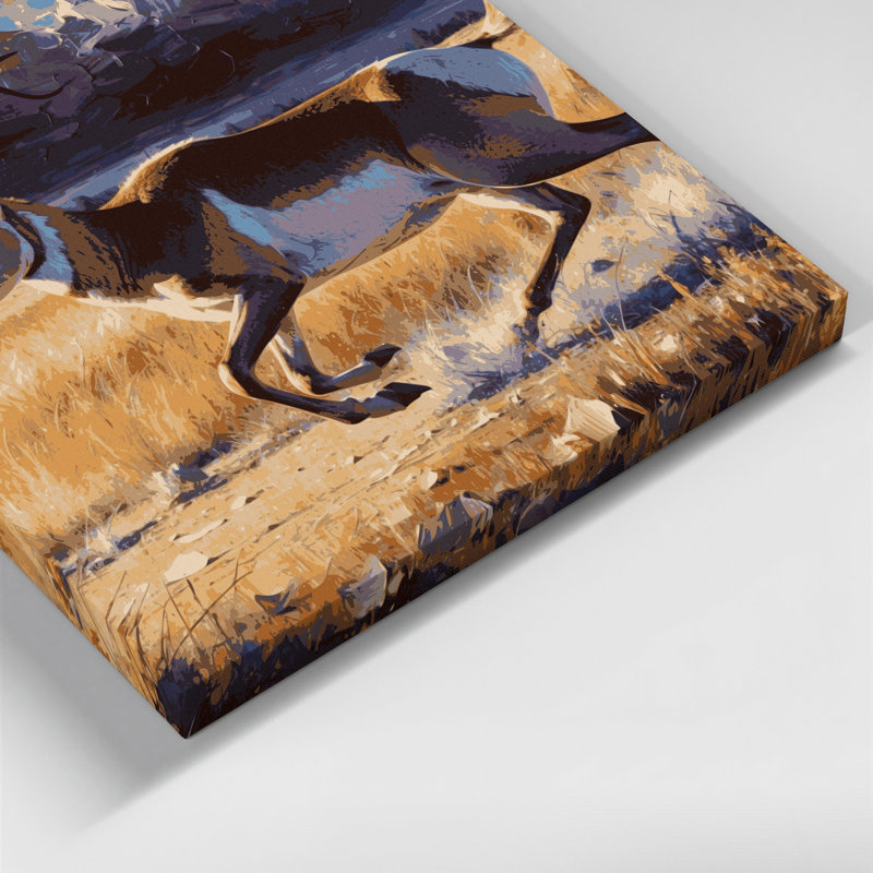Faune sauvage, art mural sur toile mauve, H 20 po x l 30 po