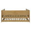 Lit de jour double Stewart Natural avec lit gigogne - Cadre rustique en pin avec lit d'appoint coulissant
