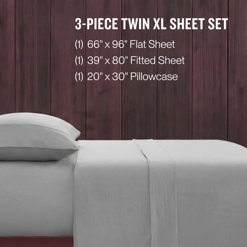 Champion Elastic Logo Microfiber Sheet Set, Star White, Twin XL