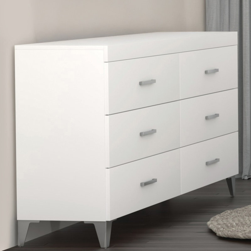 Commode de rangement contemporaine avec 6 tiroirs et meubles de chambre à coucher en bois 1pc