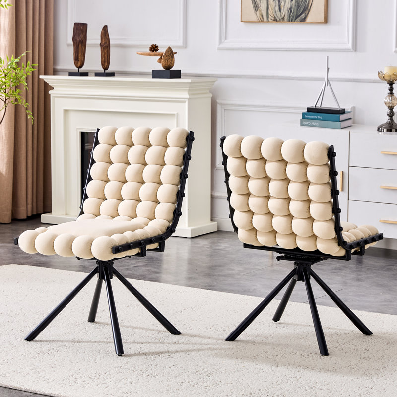 Ensemble de 2 chaises d'appoint Modern, Beige