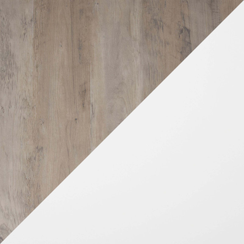 Table de chevet 1 tiroir Dumbo, Blanc / gris rustique