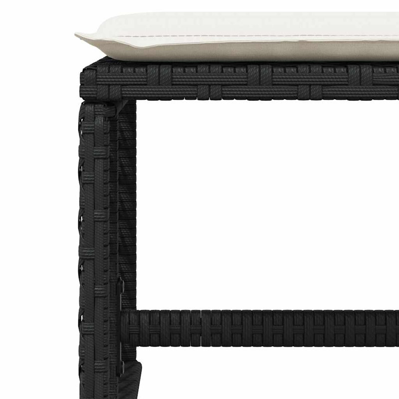 Patio Dining Set with, Cream White, Black