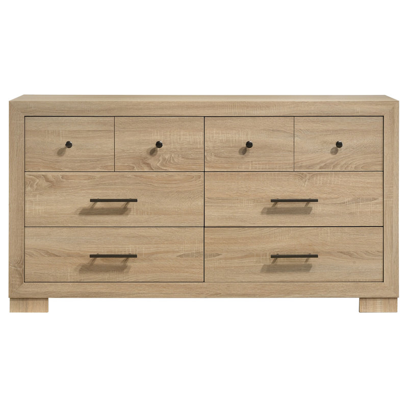 Commode de chambre à coucher à 6 tiroirs Arielle Chêne clair