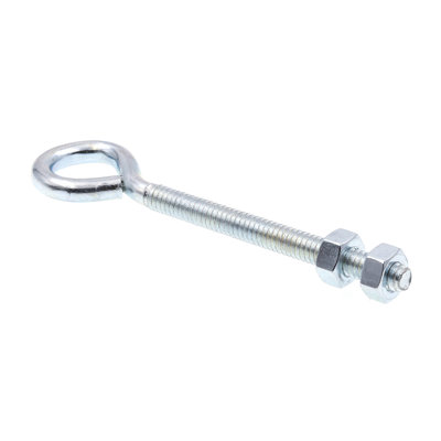 Eye Bolts With Nuts, 1/4 in.-20 X 4 in., Zinc Plated Steel (10 Pack)