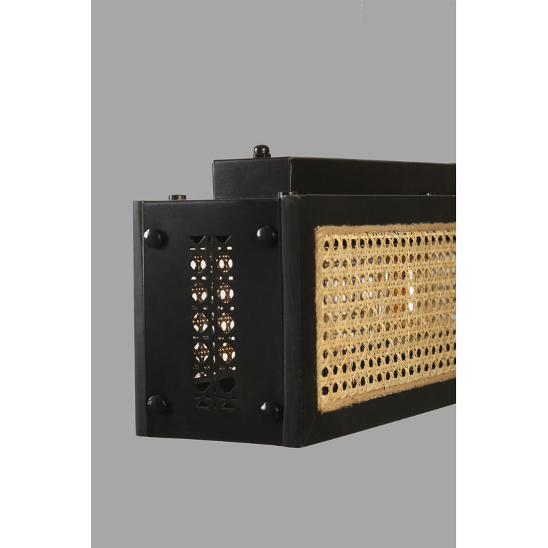 Chandle Chandelier, Black/Rattan
