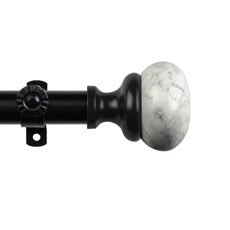 Mykena 13/16" 4-Sided Bay Window Curtain Rod, Black, 28"-48" (each side)
