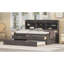 Wooden Bed With Built-in Shelving, 3 Storage Compartments And Trundle Feature In Book Storage, +-1899828520-1899828521