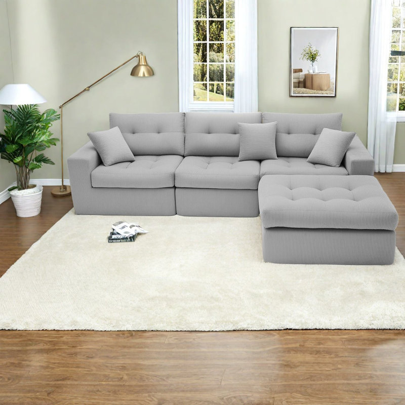 Chaise longue modulaire en L à compression pour la maison