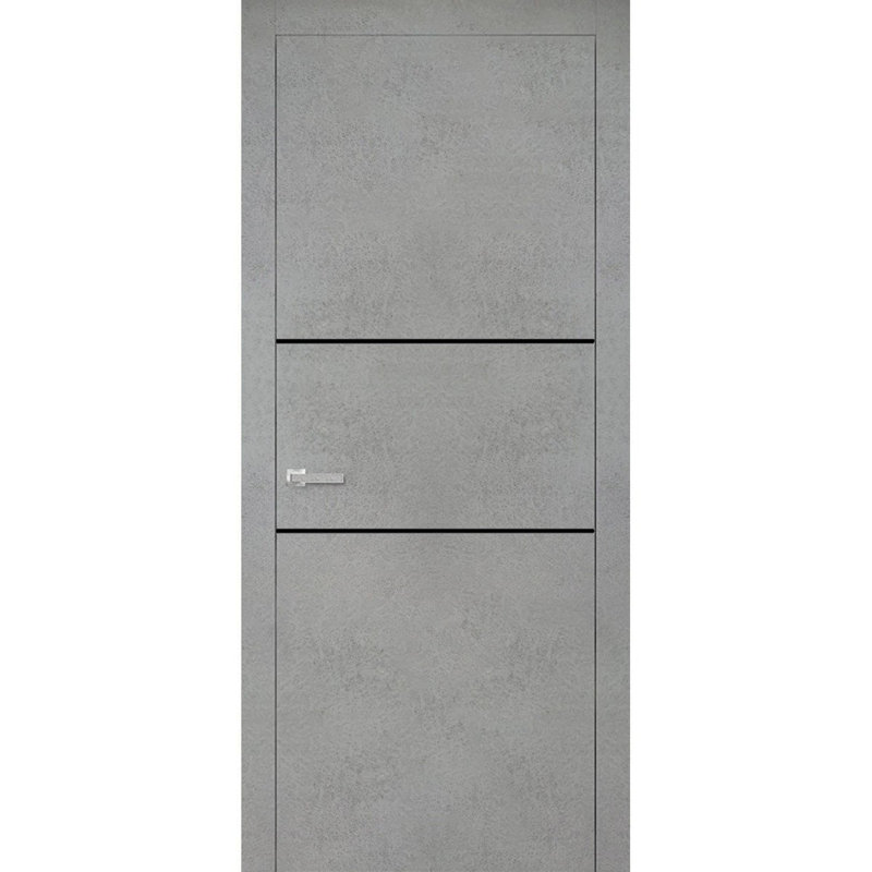 Porte intérieure moderne en bois pré-montée avec quincaillerie Planum 0014, panneau simple, cadre et moulures en noyer, portes robustes pour salle de bain et chambre à coucher - 42 po x 80 po