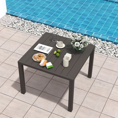 Domi Patio Outdoor Metal Dining Table by Bay Isle Home