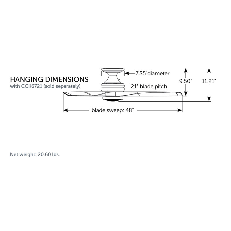 Spitfire 48 inch Indoor/Outdoor Ceiling Fan Blade Set of 3 - Light Oak, 1.5" H x 6.23" W x 23.16" D, Light Oak