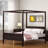 Modern Personalized Durable Sturdy Canopy Platform Bed Smart Storage-1879954860