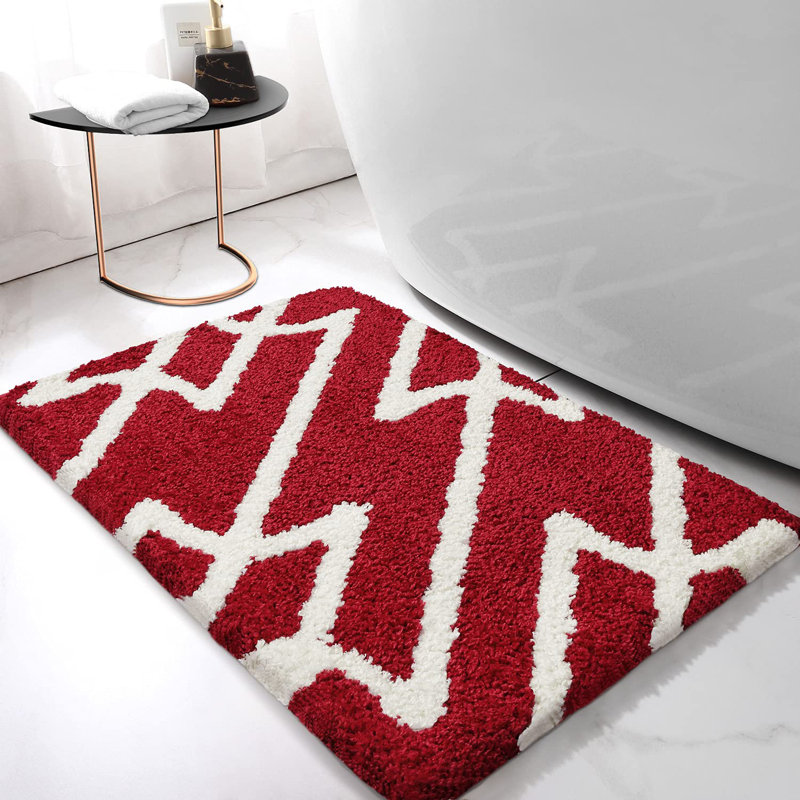 Dorwin Microfiber Non-Slip Bath Rug, 0.7" H x 30" W x 20" D, Dark Gray