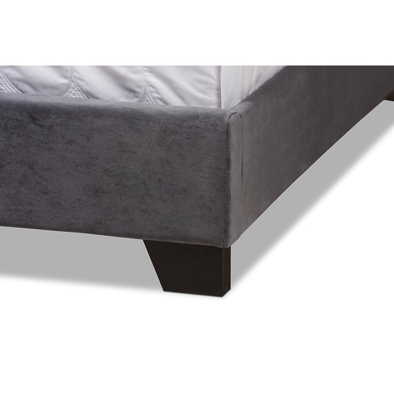 Upholstered Standard Bed, Full, Dark Gray