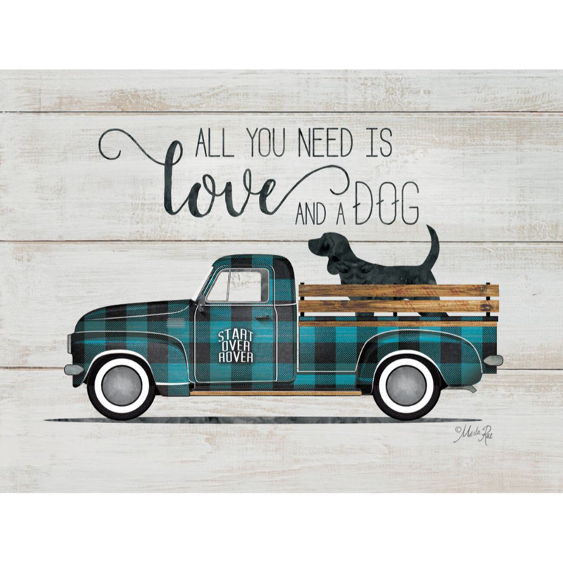 Wall Décor, Love and a Dog Vintage Truck