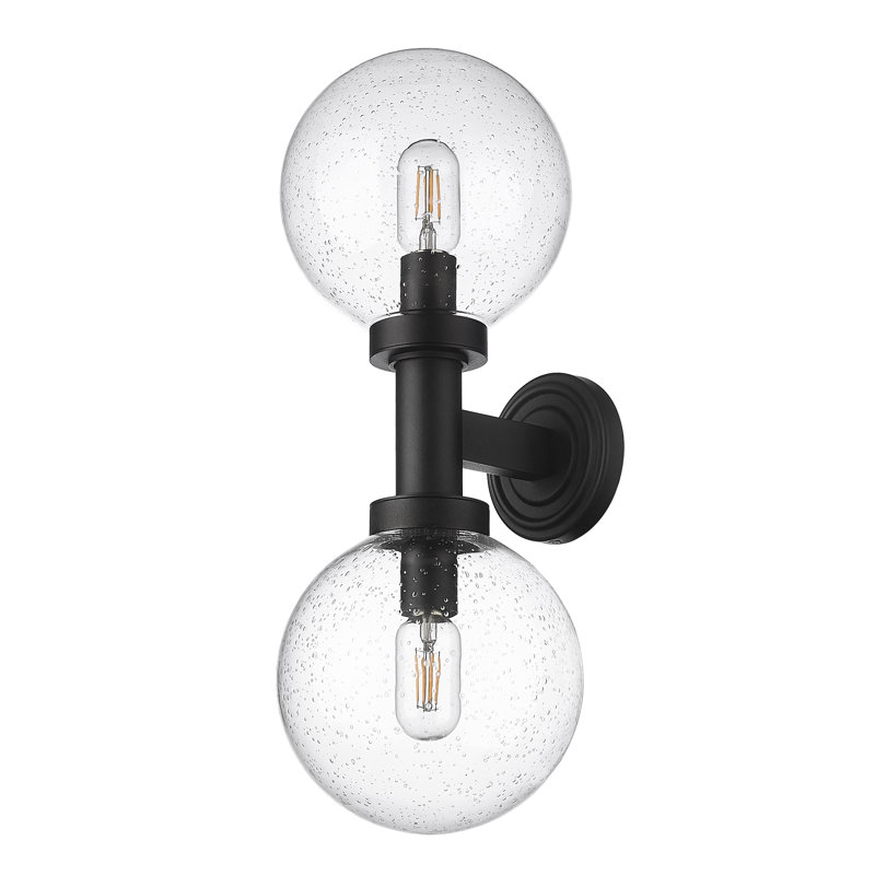Applique murale en aluminium Burach, H 21 po x l 8 po x P 9 po, Transparent avec grains
