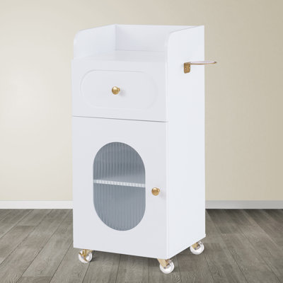 Storage Rolling Cart with Lockable Wheels, Tool Holder, Trolley for Salon