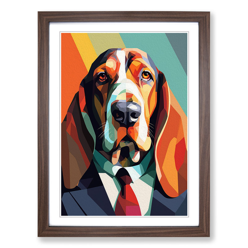 Single Picture Frame Print on Wood, Walnut Framed, 46cm H x 34cm W