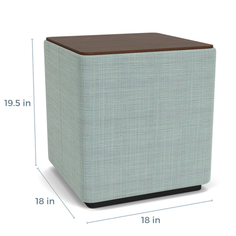 Table de bout avec plateau en stratifié Darsey, Noyer Riftwood, 20", Noir; écume de mer chambray