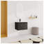 Meuble-lavabo mural 24 po avec lavabo en céramique et meuble-lavabo simple moderne en contreplaqué noir