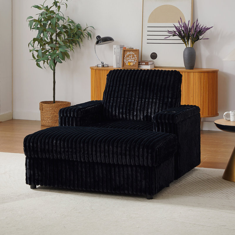 Fauteuil inclinable Corduroy, Noir