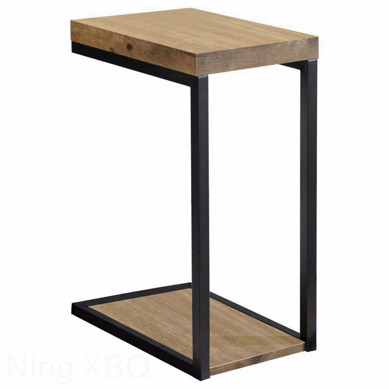 Table à collation Nutmeg avec cadre noir, Brun