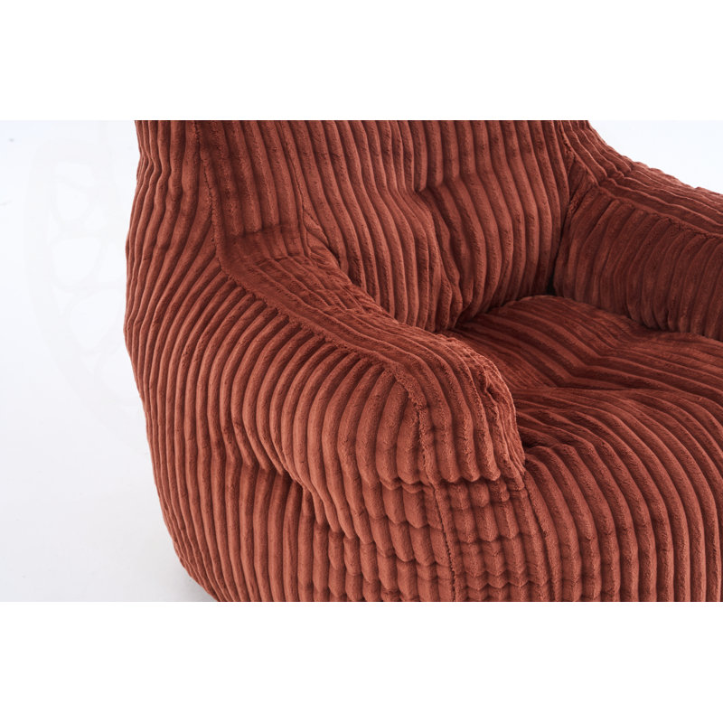 Fauteuil demi-tonneau pivotant avec anneau en métal thermolaqué, Tissu gris foncé, Velours côtelé rouge