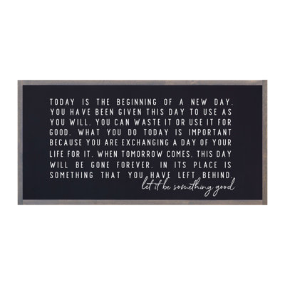 " Today Is The Beginning "