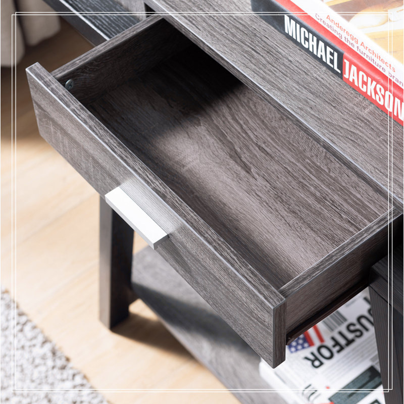 Charming Wooden Console Table with Drawer and Shelf for Hallway Enhancement