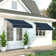 Polyester Cover Patio Window Awning, Manual Retractable Sunshade Canopy