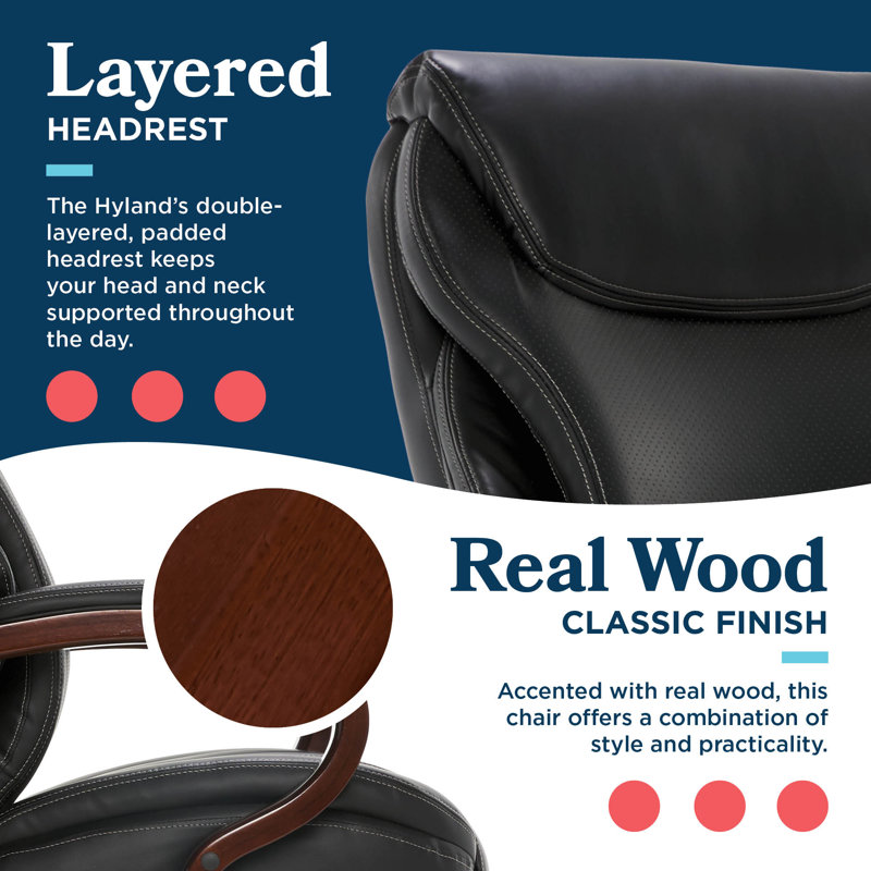 Ergonomic High-Back Black Leather Executive Swivel Chair with AIR Lumbar Support