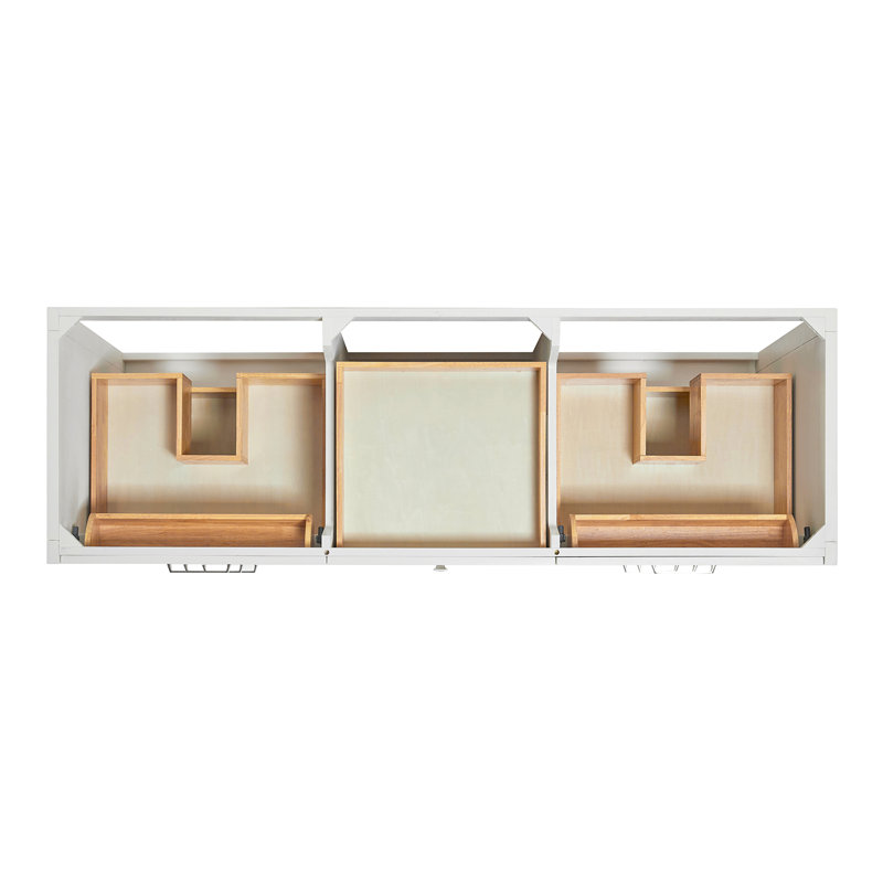 ARIEL Monroe 72 Double Sink Bathroom Vanity with Carrara Quartz Top, White, 66" - 67", Carrara White Quartz