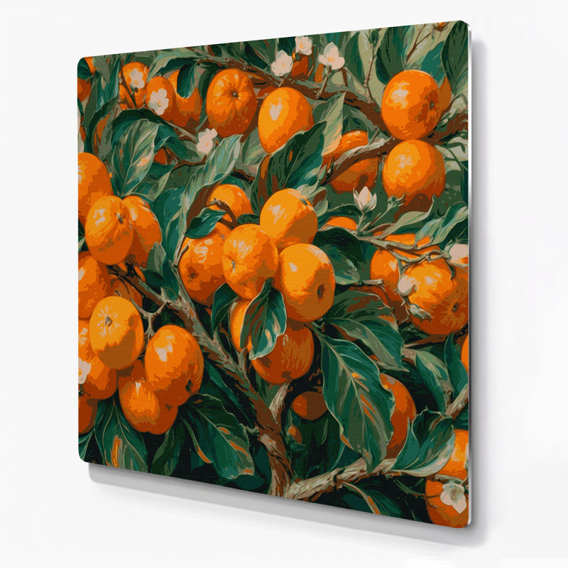 «Fruit Kumquat», art mural en métal vert, H 12 po x l 12 po