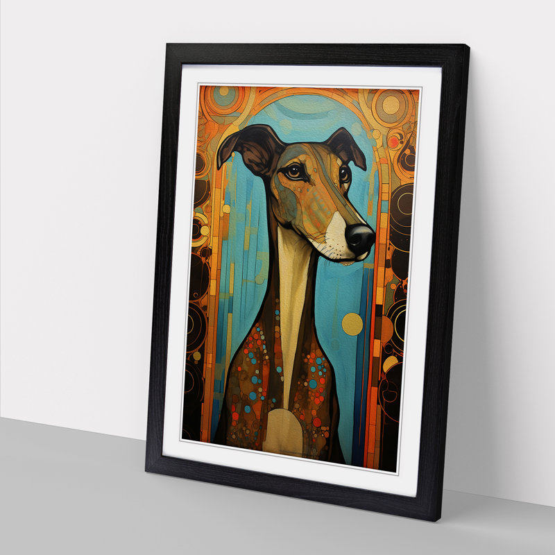 Greyhound Nouveau - Framed Print