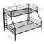 Lit superposé simple au dessus d'un lit double, aucun sommier nécessaire, grand rangement sous le lit, assemblage facile