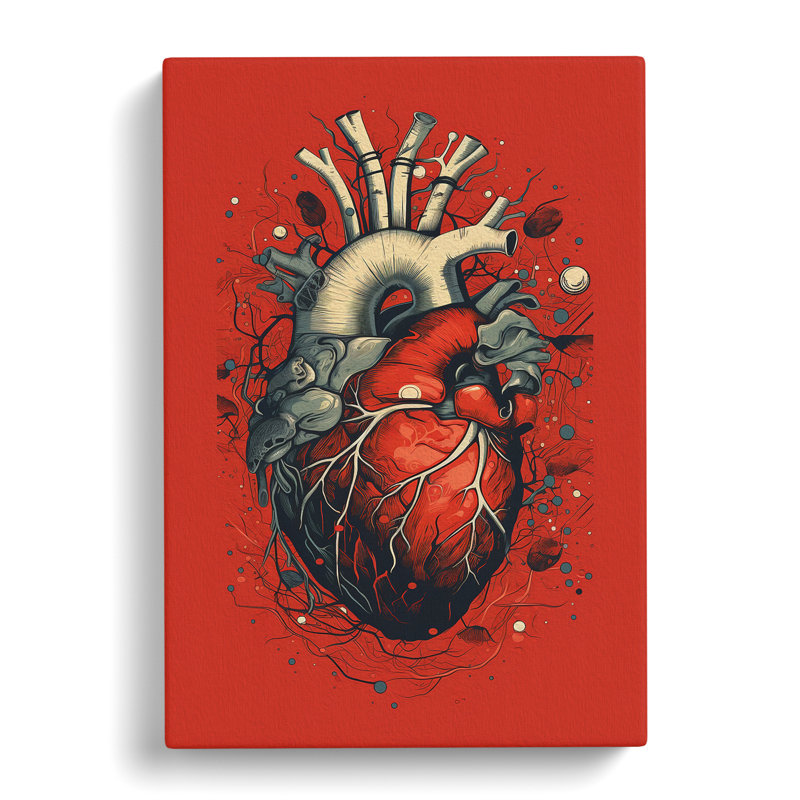 Anatomical Heart Constructivism - Wrapped Canvas, 50cm H x 35cm W x 3cm D