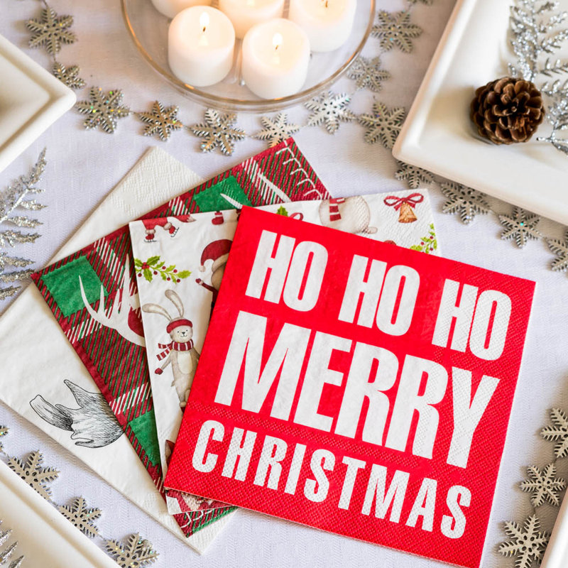 Disposable Paper Christmas Napkins