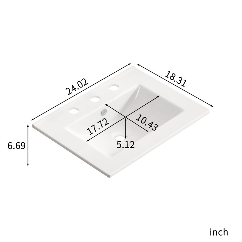 Lavabo de salle de bain compact avec rangement en céramique de qualité supérieure - Design moderne