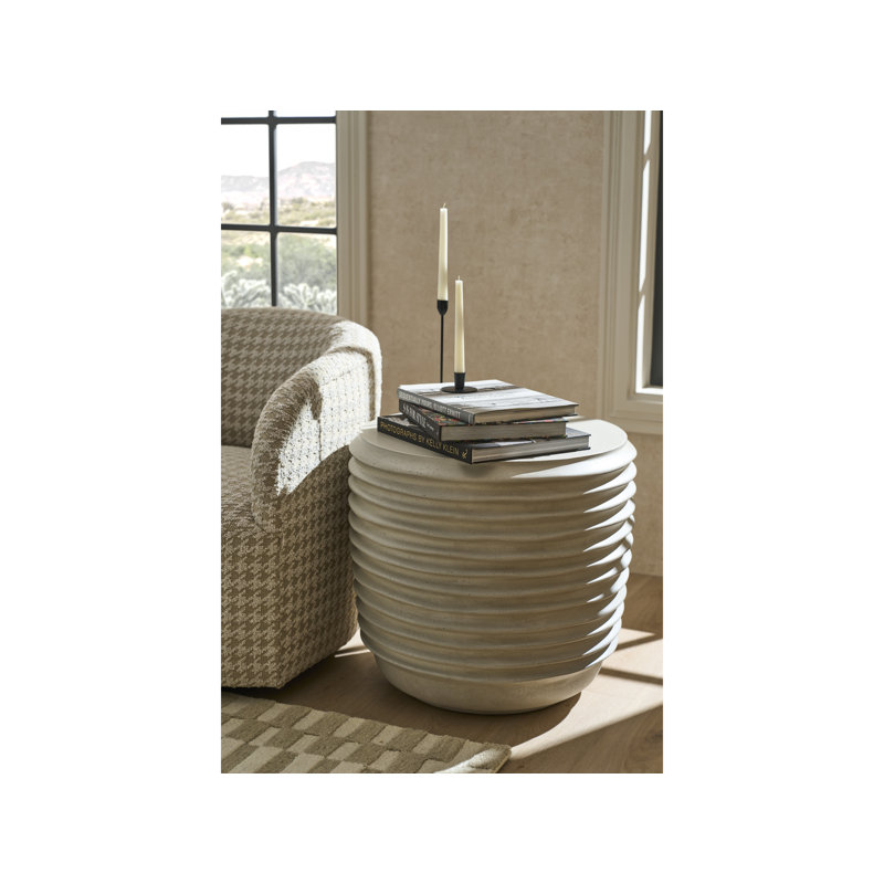 Dwell Charcoal Side Table, Ivory