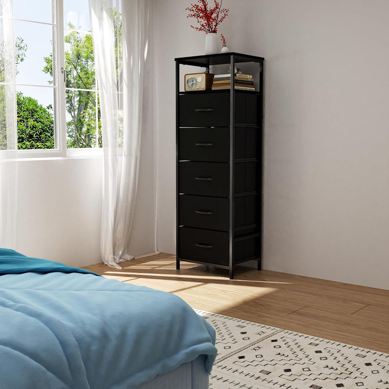 Commode haute à 6 niveaux pour chambre à coucher, petite tour de rangement pour ...