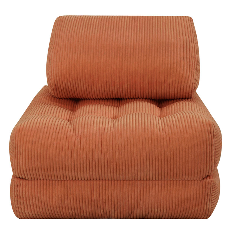 Pouf en velours côtelé de 180 cm (70,8 po) pour salon, chambre et dortoir, mini-canapé moelleux et confortable

- Orange