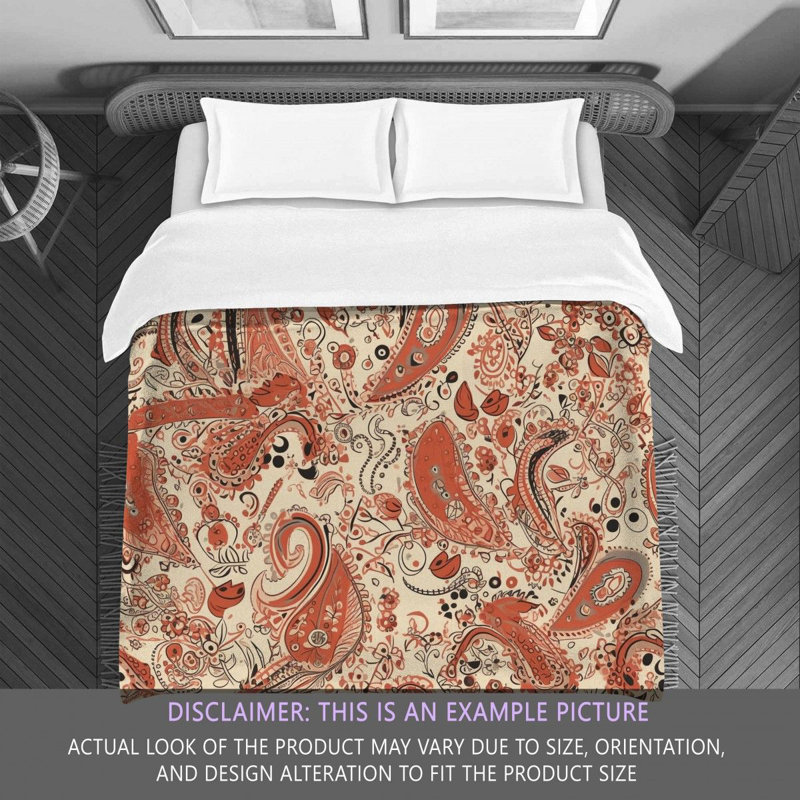 Botanical Red/Beige Microfiber Comforter, Twin Extra Long Comforter